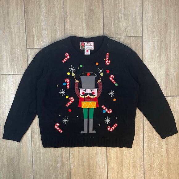 Light Up Nutcracker Christmas Sweater L/XL Holiday LED Ugly Sweater Party - Picture 1 of 8